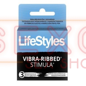 LifeStyles Vibra-Ribbed Stimula Preservativo 3 Und