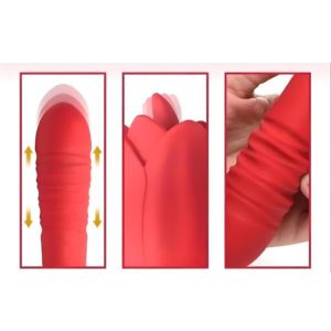 Vibrador Estimulador Rosa 3 en 1 Lame, Empuja y Vibra - Imagen 2